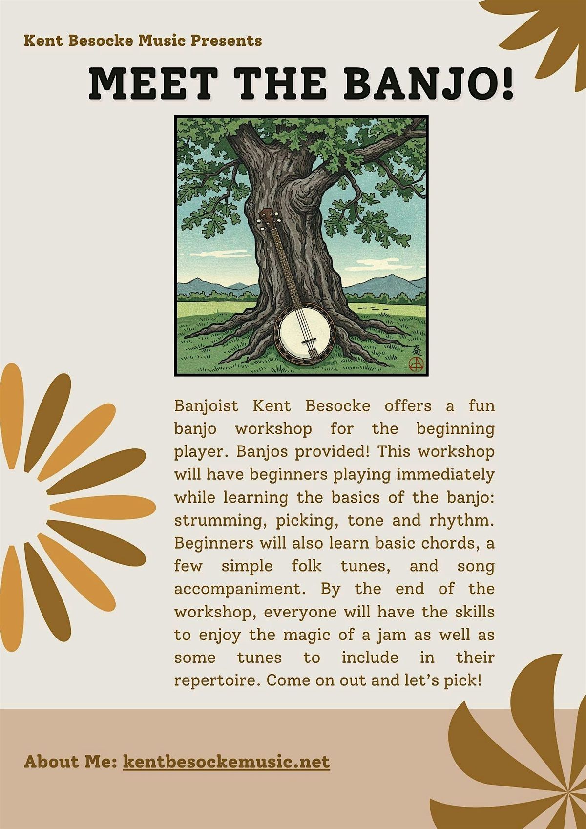 Meet The Banjo with Kent Besocke, 3 August | Event in Westfield | AllEvents