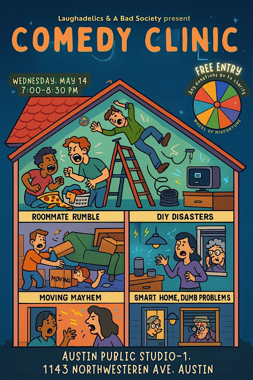 Comedy Clinic: Home edition, 14 May | Event in Austin | AllEvents