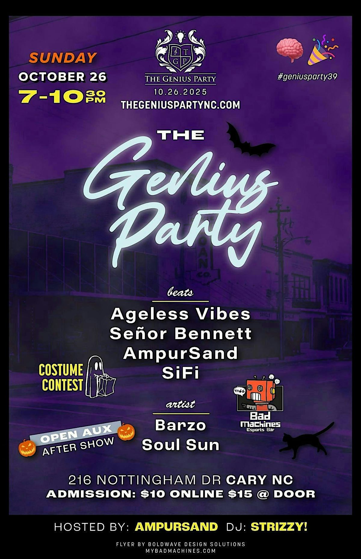 The Genius Party, 26 October | Event in Cary | AllEvents