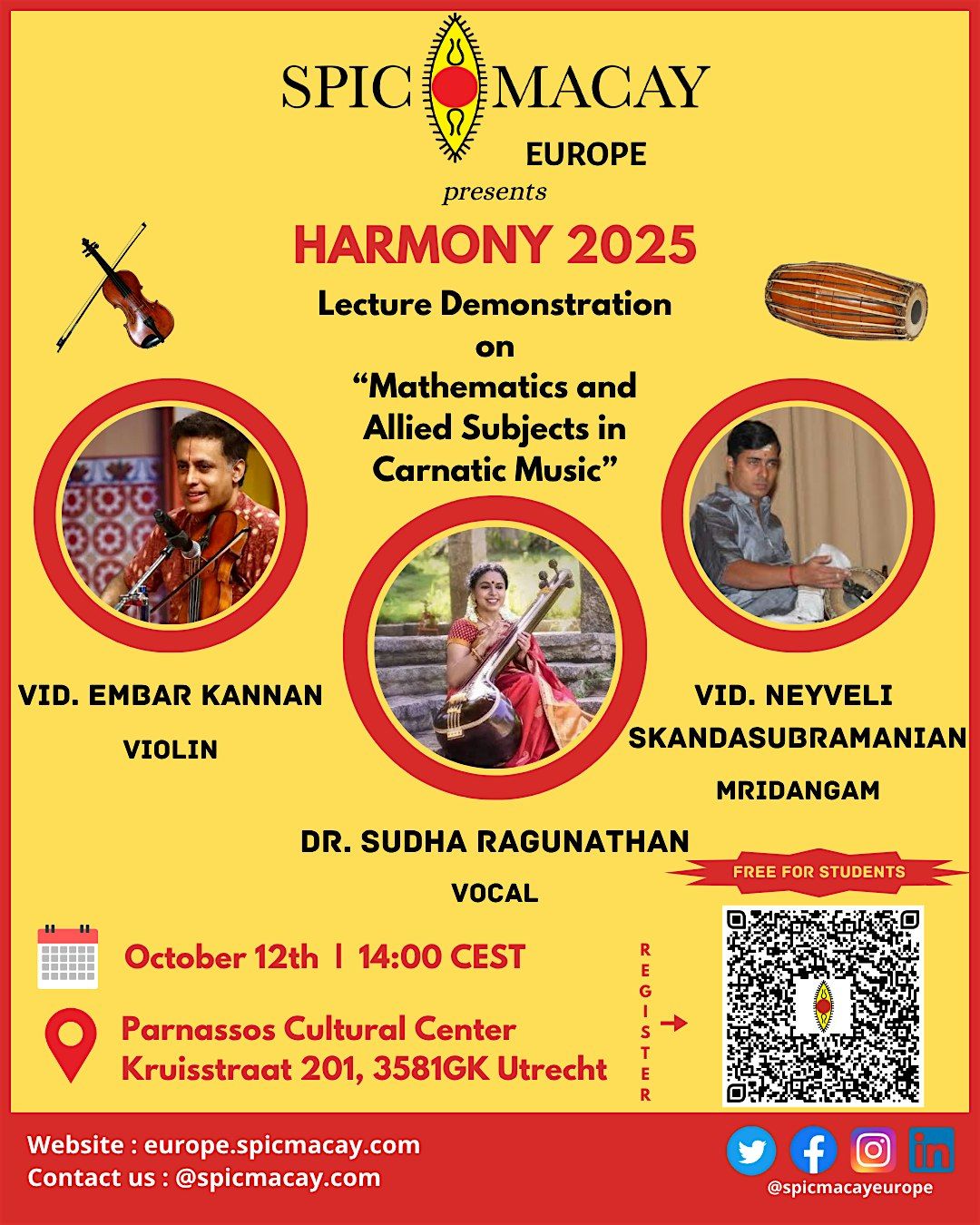 Harmony 2025 - A lecture demonstration by Dr. Sudha Ragunathan, 12 October | Event in Utrecht | AllEvents