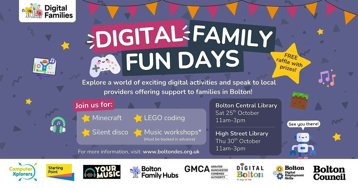 Central Library Digital Family Fun Day  25 Oct  Music Workshop 12.30pm, 25 October | Event in Bolton | AllEvents