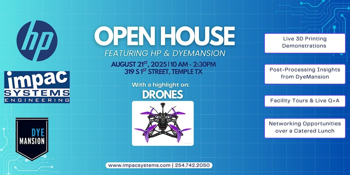 HP Jet Fusion + DyeMansion Open House, 21 August | Event in Temple | AllEvents