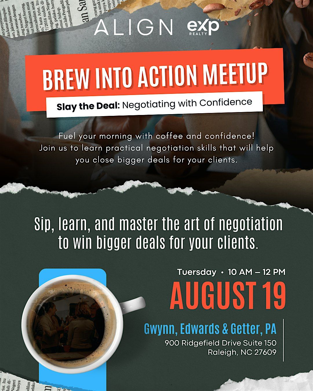 Brew Into Action Meetup: Slay the Deal – Negotiating with Confidence, 19 August | Event in Raleigh | AllEvents