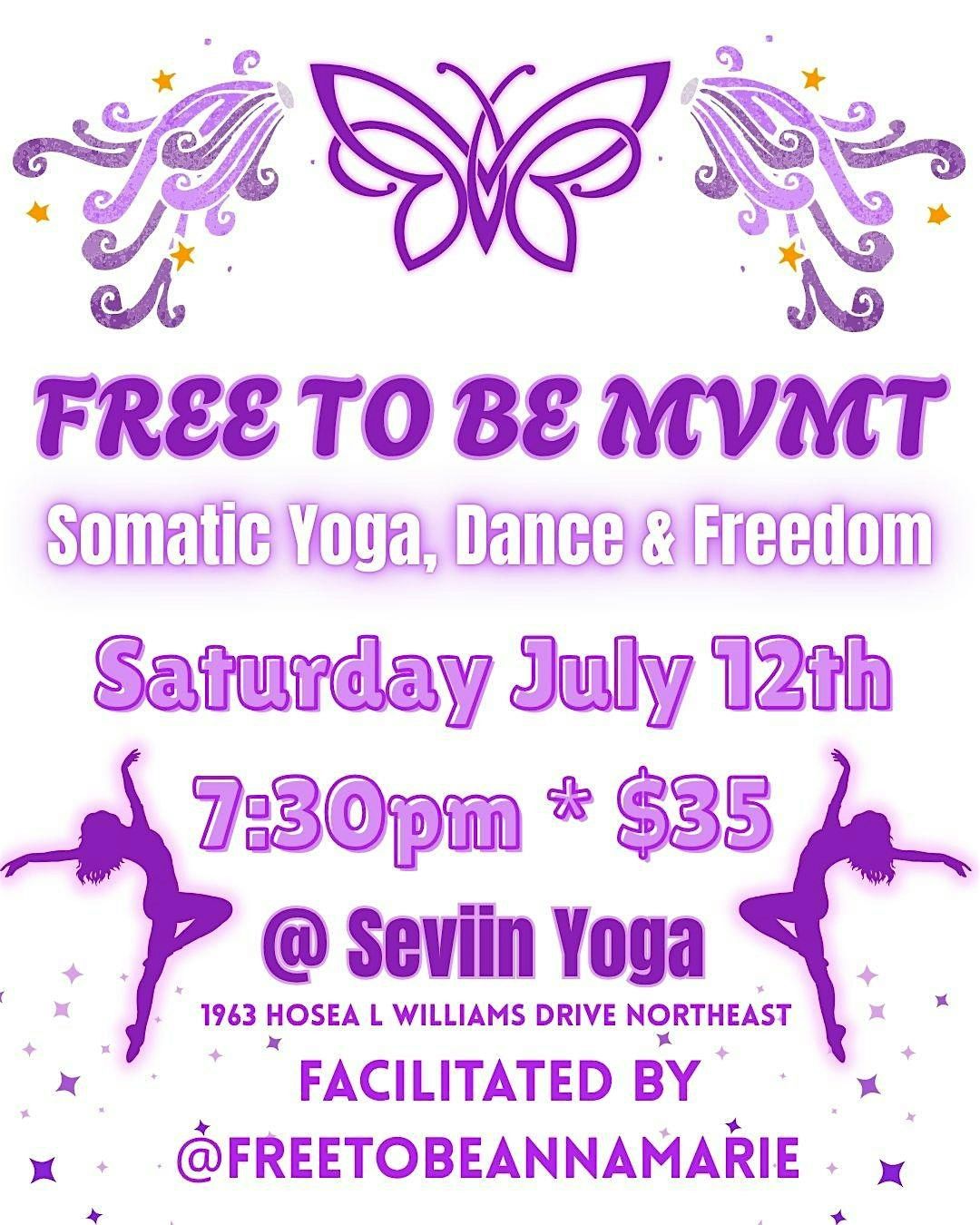 Free To Be MVMT Workshop:  An Evening of Somatic Yoga, Dance & Freedom!, 12 July | Event in Atlanta | AllEvents