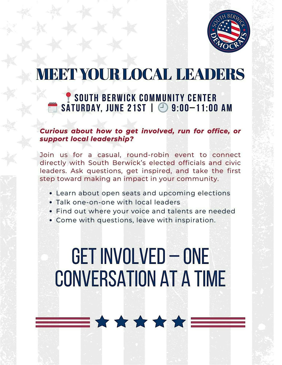 Meet Your Local Leaders, 21 June | Event in South Berwick | AllEvents