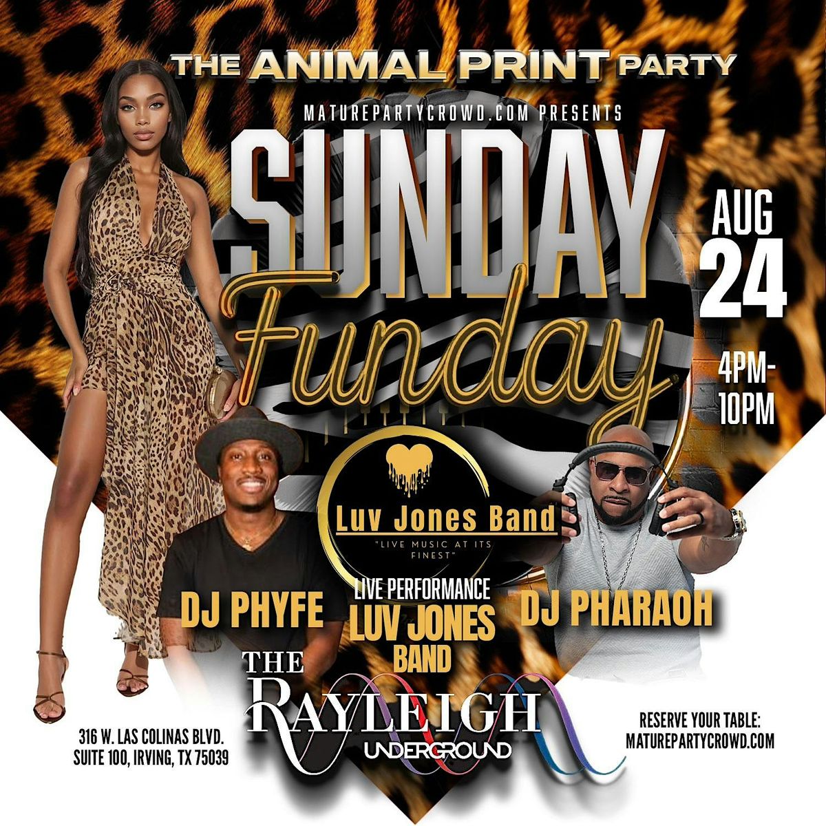 SUNDAY FUNDAY at Rayleigh Underground - The ANIMAL PRINT Party!, 24 August | Event in Irving | AllEvents