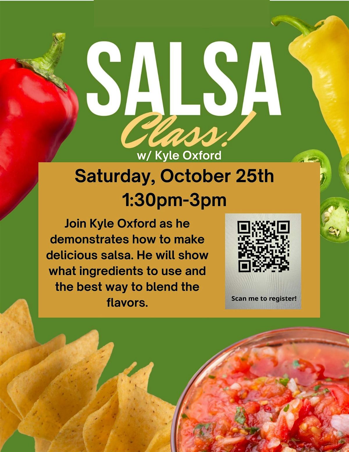 Salsa making class with Kyle Oxford, 25 October | Event in Elkins | AllEvents