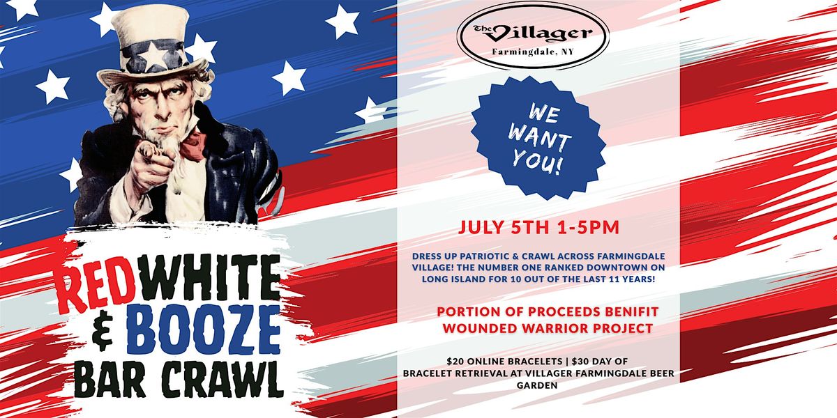 Farmingdale's Red, White & Booze Bar Crawl, 5 July | Event in Farmingdale | AllEvents