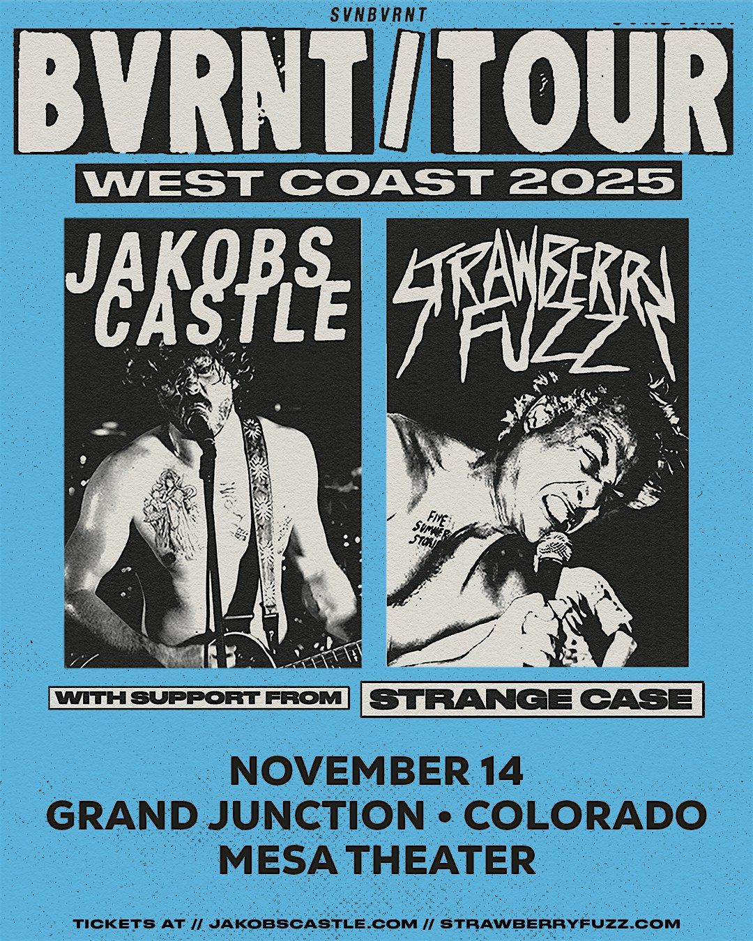 Jakobs Castle x Strawberry Fuzz: BVRNT/TOUR, 14 November | Event in Grand Junction | AllEvents