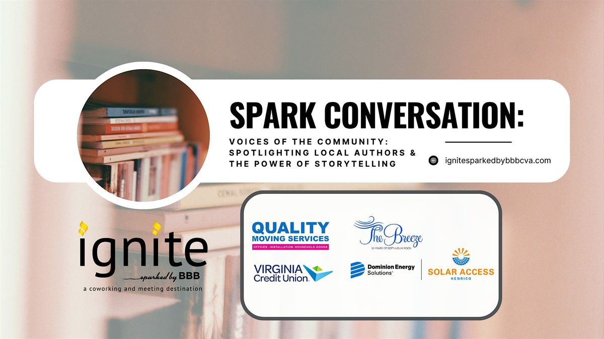 Spark Conversation: Spotlighting Local Authors & the Power of Storytelling, 16 December | Event in Glen Allen