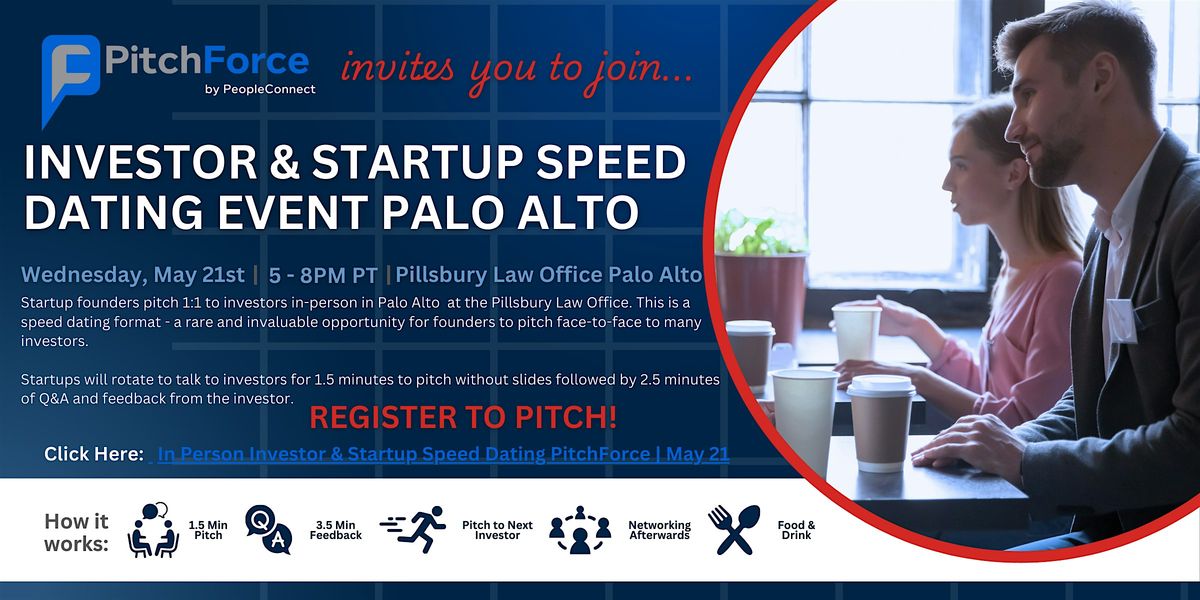 PitchForce Startup & Investor Speed Dating Palo Alto, 21 May | Event in Palo Alto | AllEvents