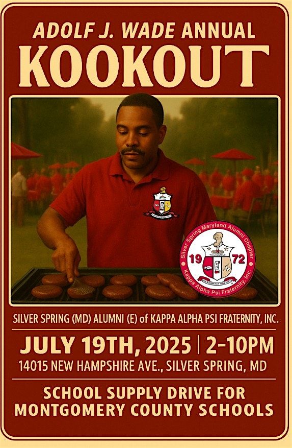 Adolf J. Wade Annual Cookout, 19 July | Event in Silver Spring | AllEvents