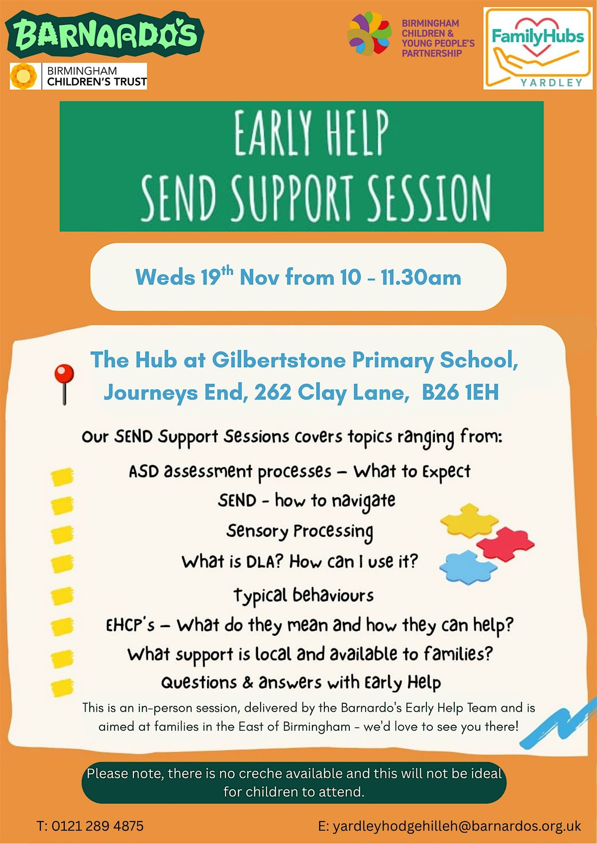 SEND Support Session, 19 November | Event in Birmingham | AllEvents