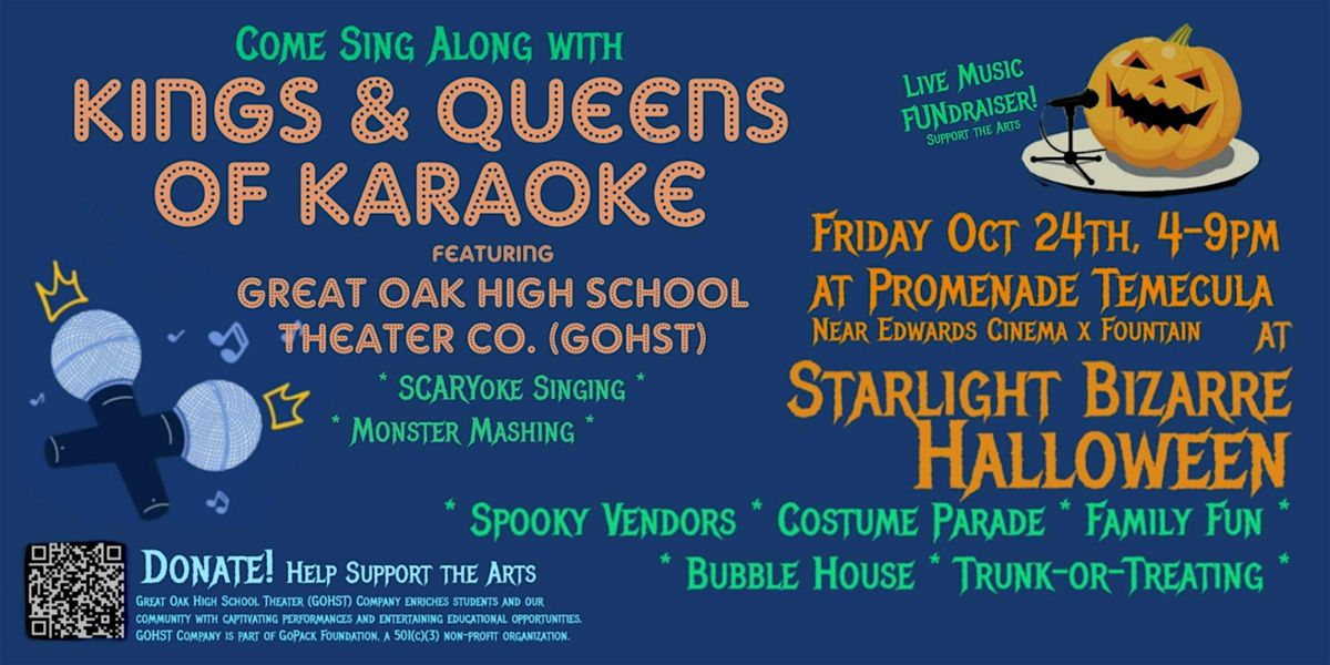 KINGS & QUEENS OF KARAOKE Live! at STARLIGHT BIZARRE HALLOWEEN Oct 24th 4pm, 24 October | Event in Temecula