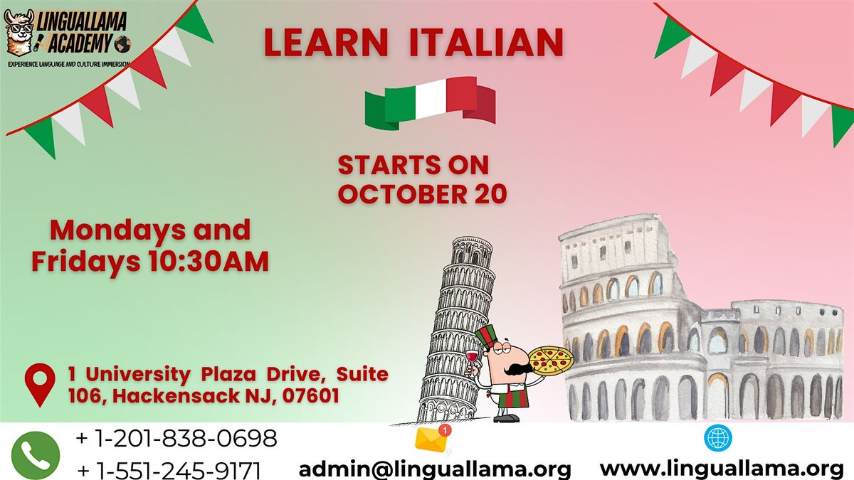 Intro to Italian: First Steps  | Online or In person | Event in Hackensack | AllEvents