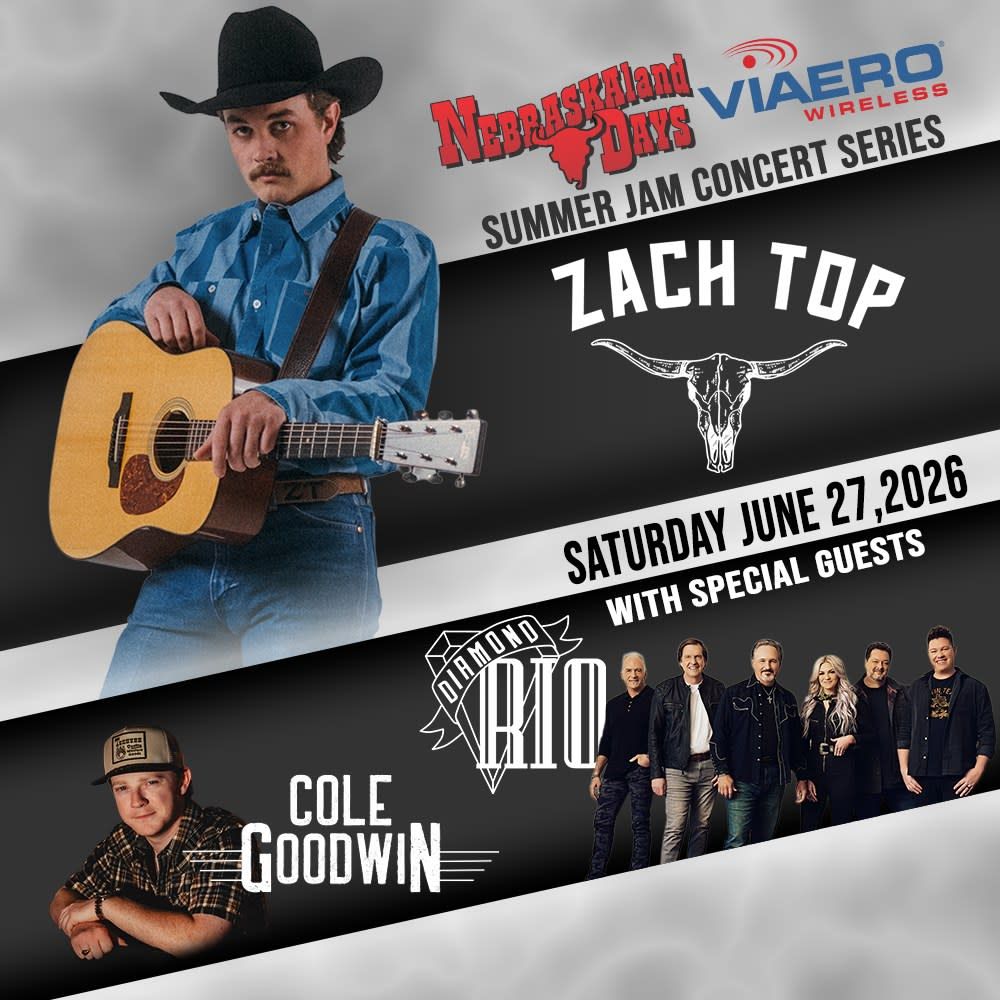 Nebraskaland Days Festival: Zach Top  Diamond Rio  & Cole Goodwin, 26 June | Event in North Platte | AllEvents