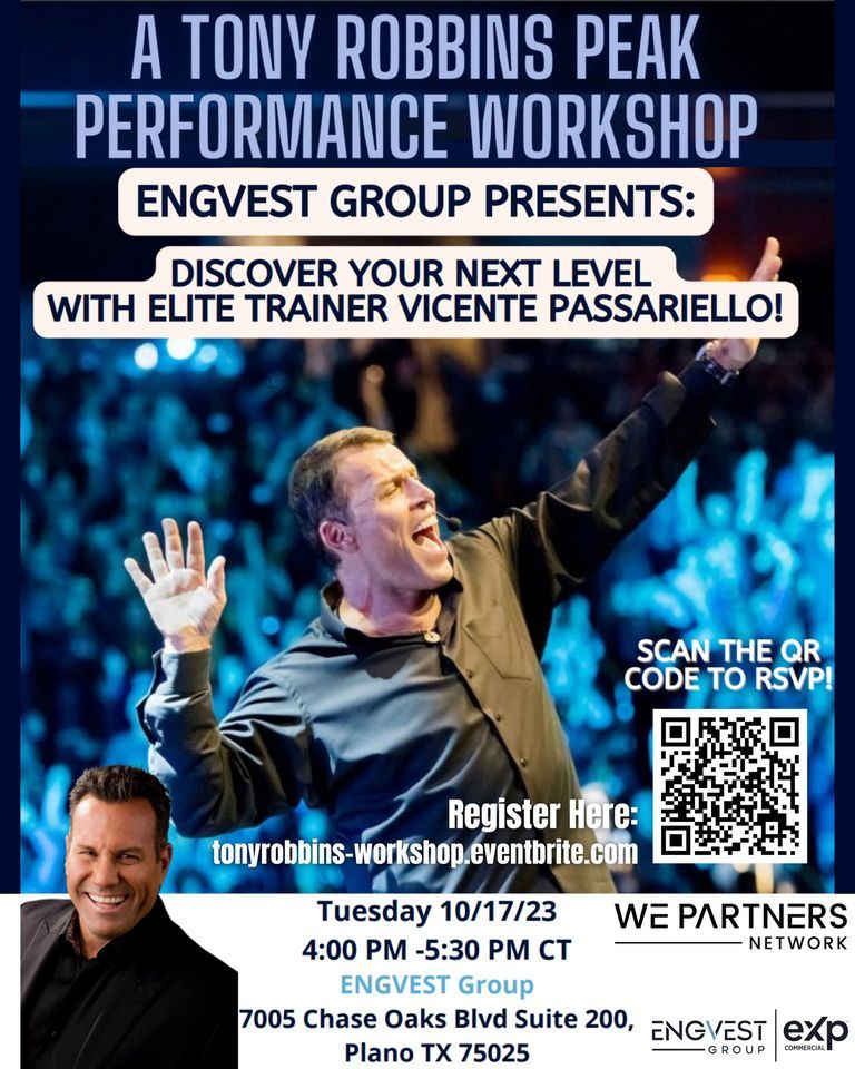 A Tony Robbins Peak Performance Workshop, ENGVEST, Mc Kinney, 17 ...