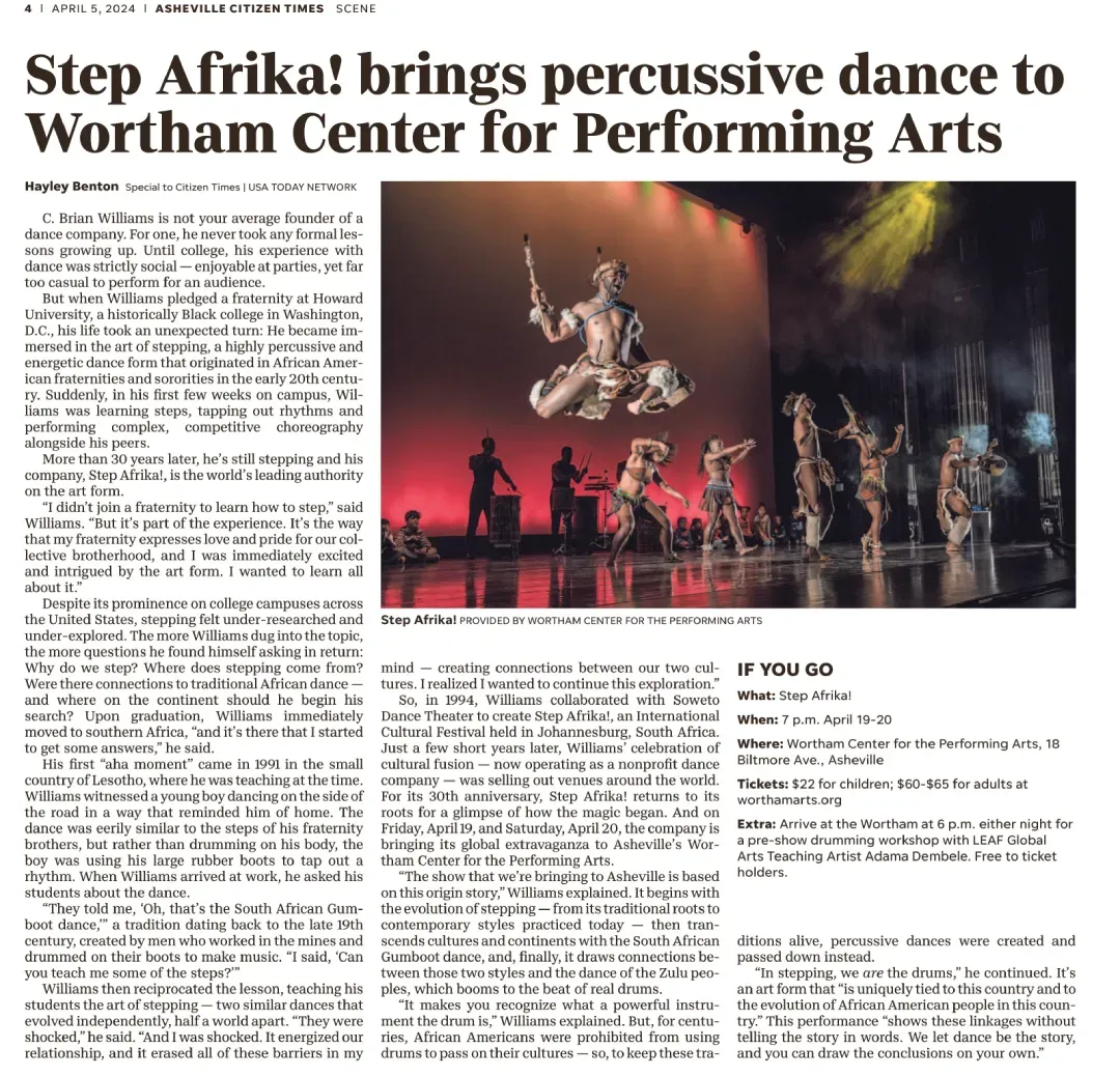 Step Afrika! The Evolution at Allied Solutions Center for the Performing Arts - Payne and Mencias Palladium, 15 March