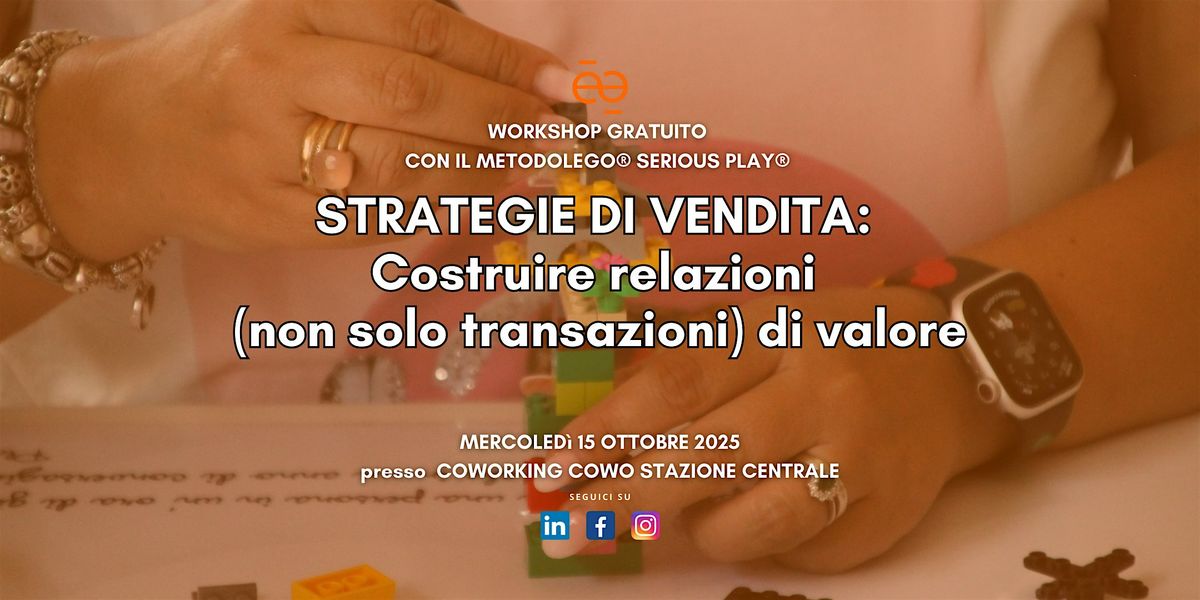 Workshop Strategie di vendita con il metodo LEGO® SERIOUS PLAY®, 15 October | Event in Milano | AllEvents