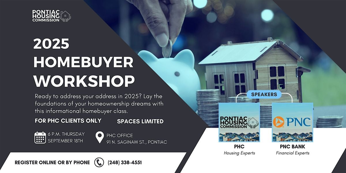Pontiac Housing Commission Homebuyer Workshop w/ PNC Bank, 18 September | Event in Pontiac | AllEvents