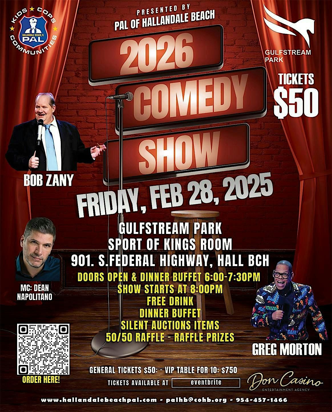 PAL of Hallandale Beach Annual Comedy Show, 28 February | Event in Hallandale Beach | AllEvents