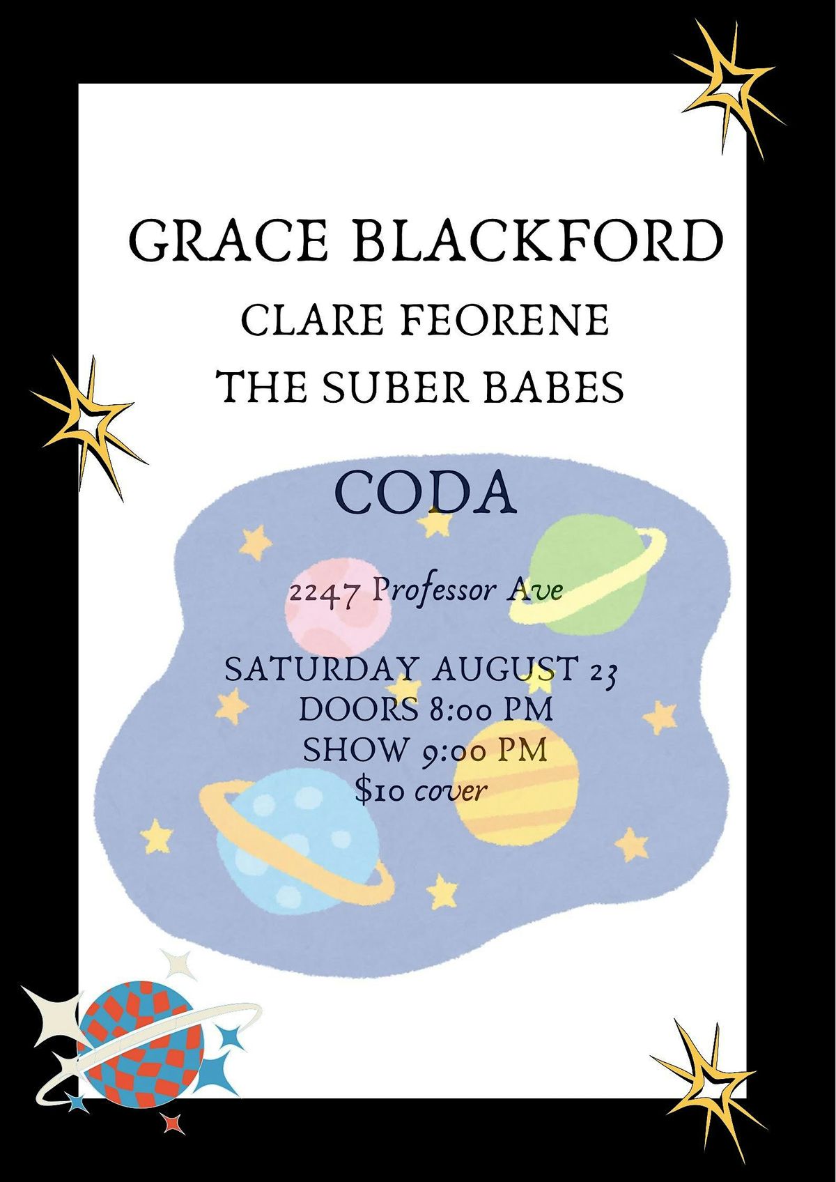 Grace Blackford | Clare Feorene | The Super Babes at CODA, 23 August | Event in Cleveland | AllEvents