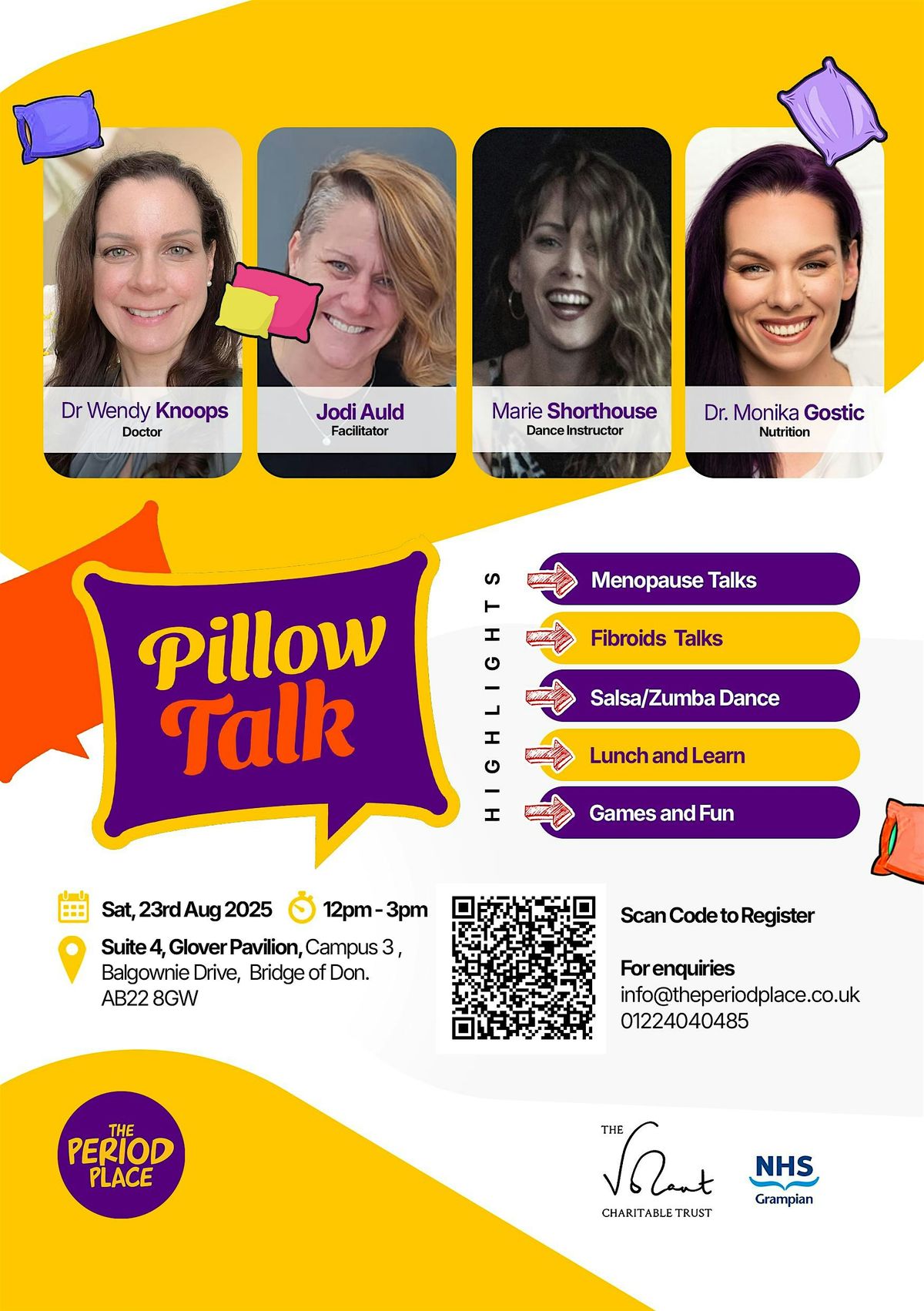 Pillow Talk: Ladies Health and Wellbeing Hangout, 23 August | Event in Campus 3, Balgownie Drive, Bridge of Don