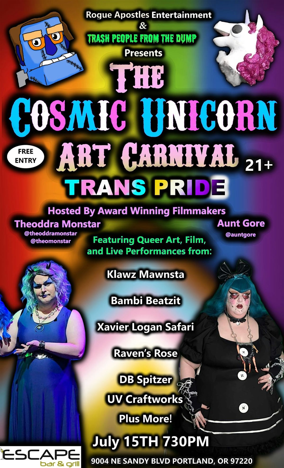 The Cosmic Unicorn Art Carnival Trans Pride Edition | Event in Portland | AllEvents