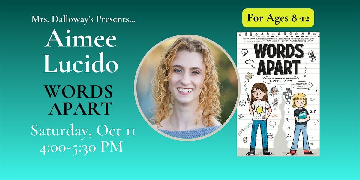 Aimee Lucido's WORDS APART West Coast Book Launch and Signing, 11 October | Event in Berkeley | AllEvents
