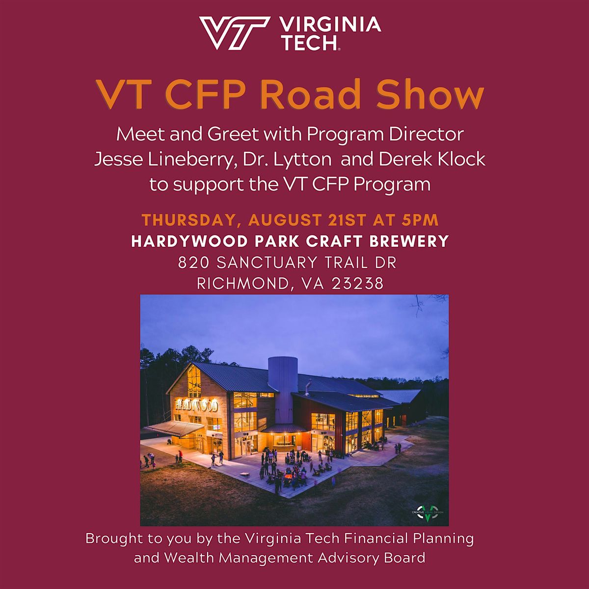 Virginia Tech CFP Program Roadshow, 21 August | Event in Richmond | AllEvents