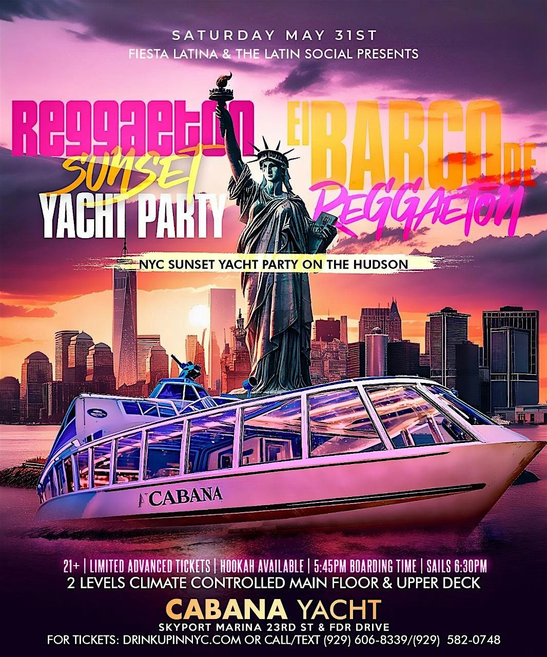 Reggaeton Sunset Yacht Party | El Barco de Perreo NYC, 31 May | Event in New York | AllEvents