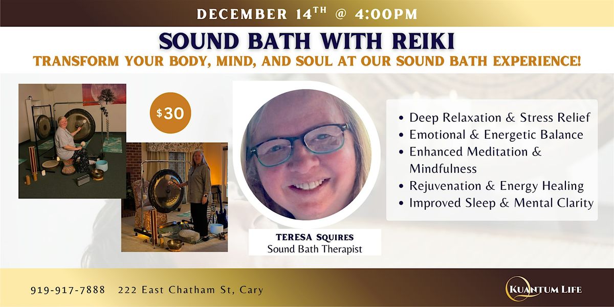 Sound Bath with Reiki, 14 December | Event in Cary | AllEvents