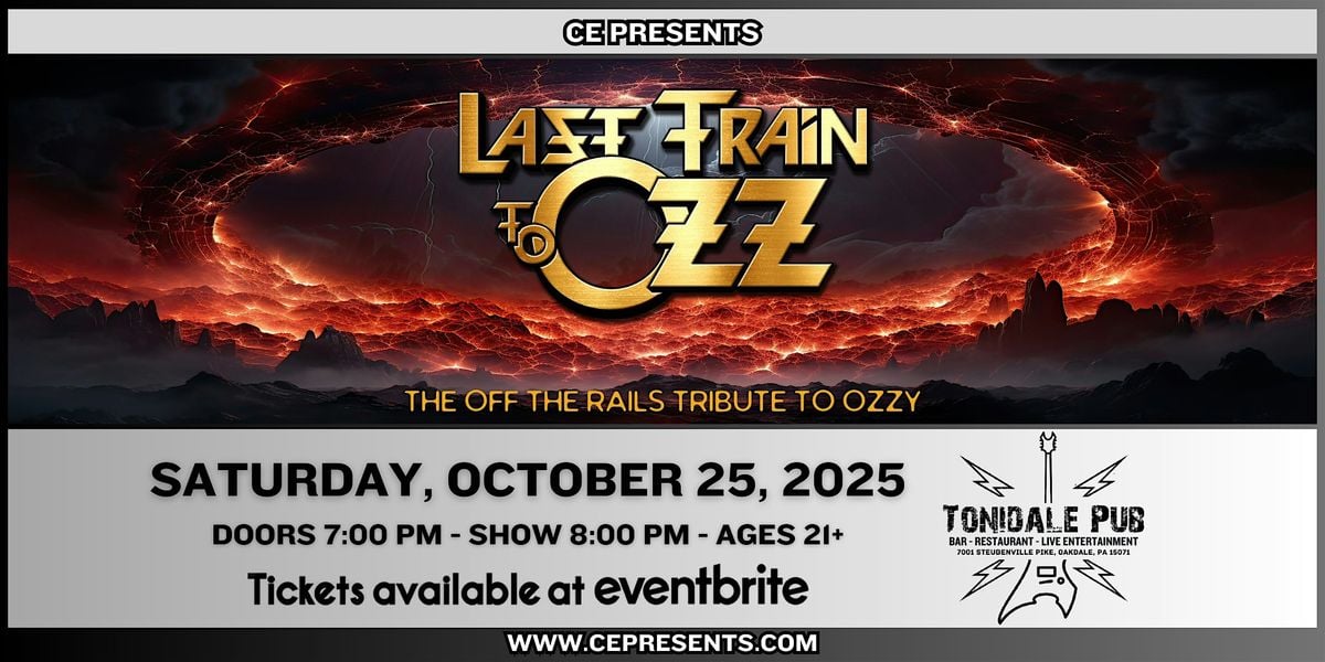 Last Train to Ozz - The Off the Rails Tribute to Ozzy, 25 October | Event in Oakdale | AllEvents