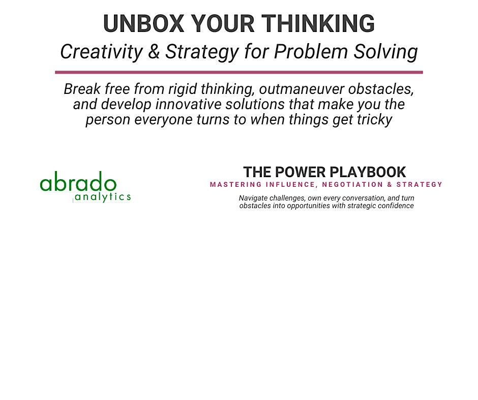 Unbox Your Thinking: Creativity & Strategy for Problem Solving, 20 November | Event in Annapolis | AllEvents