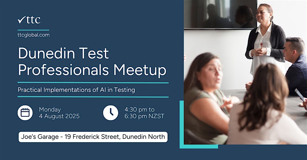 Dunedin Test Professionals Meetup, 4 August | Event in Dunedin | AllEvents