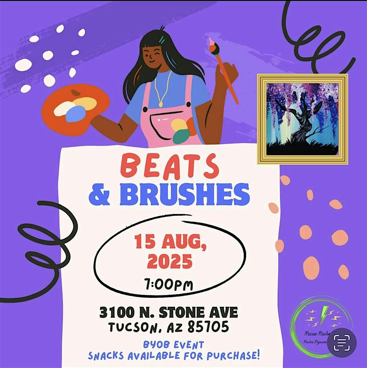 Beats and Brushes - Sip & Paint!, 15 August | Event in Tucson | AllEvents