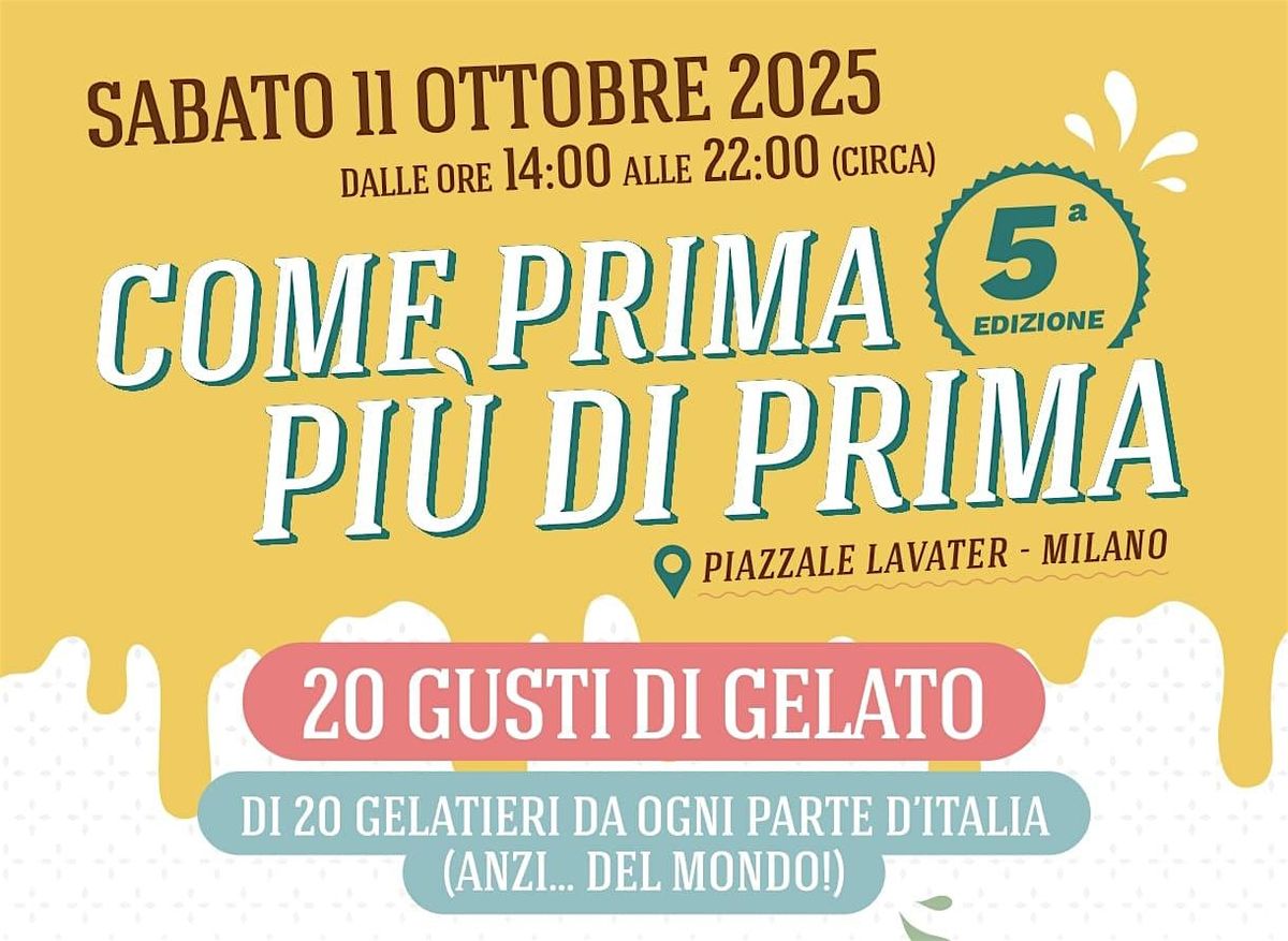 Come Prima Più di Prima Vol.5, 11 October | Event in Milano | AllEvents