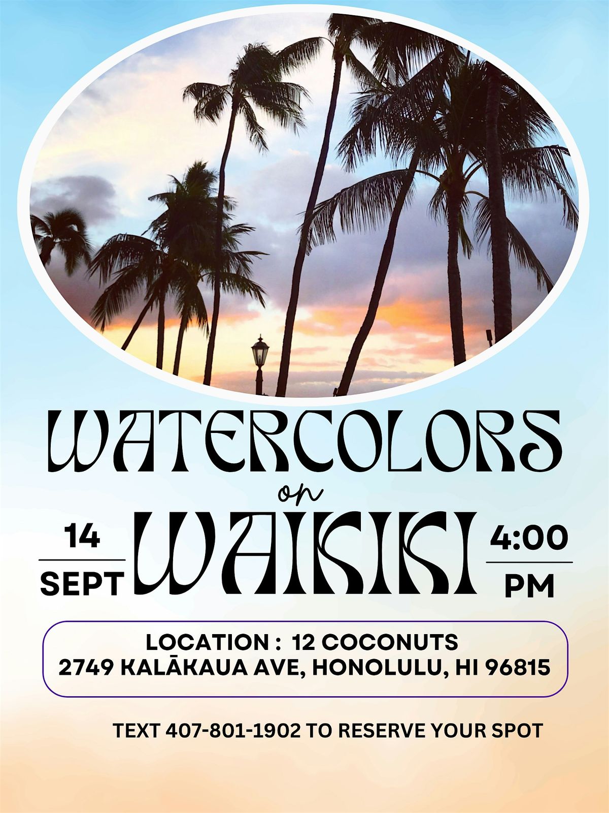 Watercolors on Wakiki, 14 September | Event in Honolulu | AllEvents