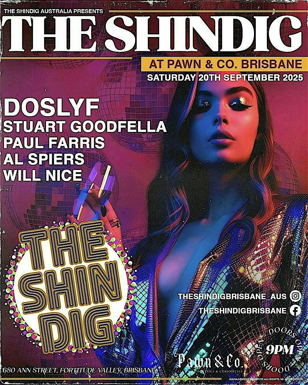 THE SHINDIG AT PAWN & CO 20.09.25, 20 September | Event in Fortitude Valley | AllEvents