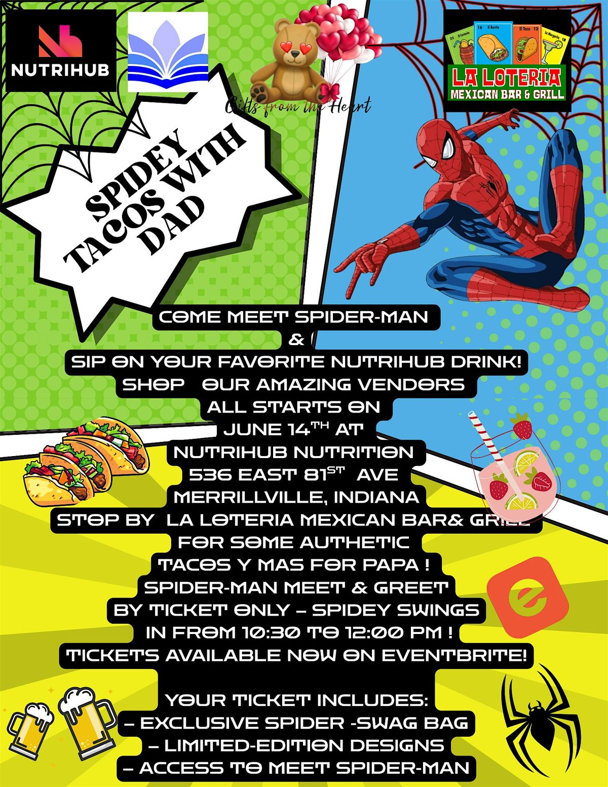 Spidey+ Tacos + Shopping, 24 June | Event in Merrillville | AllEvents