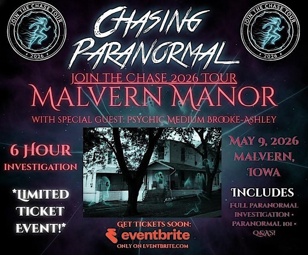 Malvern Manor (Join the Chase 2026 Tour), 9 May | Event in Malvern | AllEvents