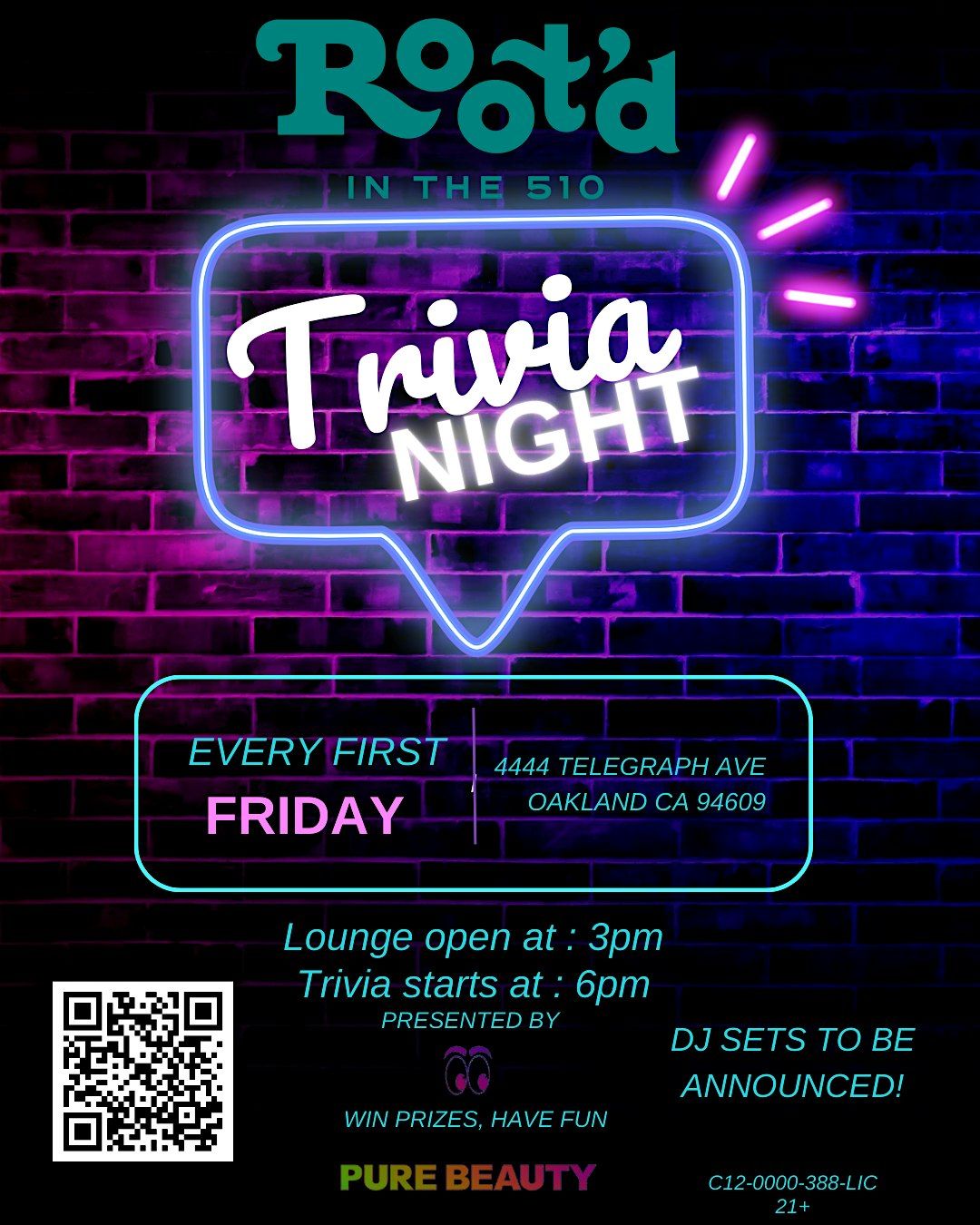 Pure Beauty Trivia  at Root'd in the 510 | Event in Oakland | AllEvents