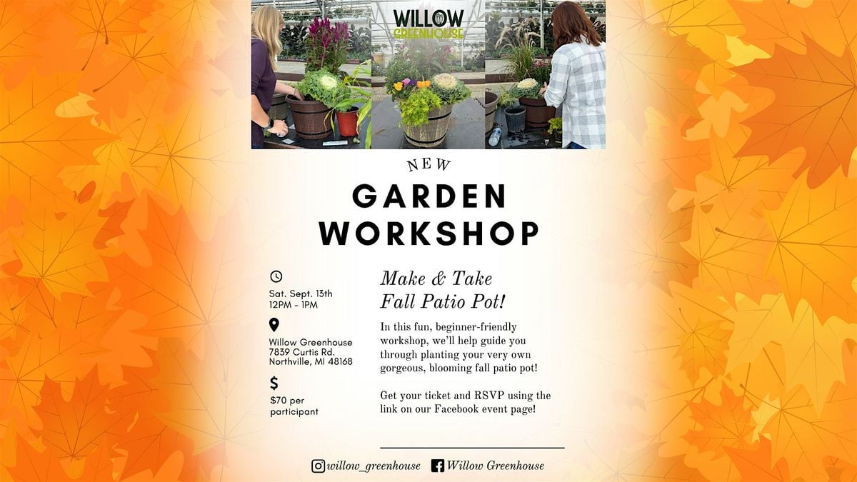 9/13 Fall Patio Pot Make & Take Workshop, 13 September | Event in Northville | AllEvents