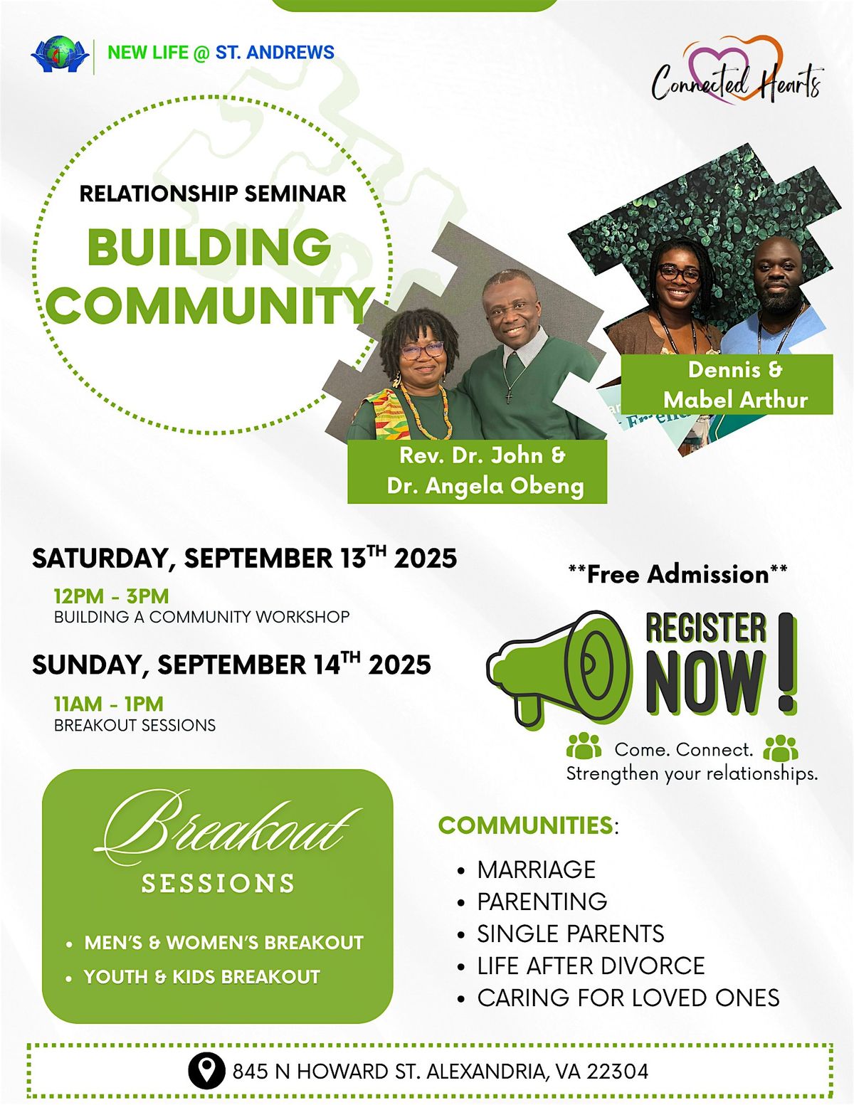 Relationship Seminar: Building Community, 13 September | Event in Alexandria | AllEvents