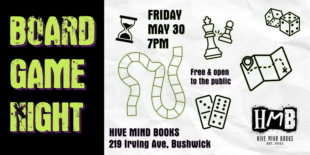 Board Game Night at Hive Mind Books | Event in Brooklyn | AllEvents