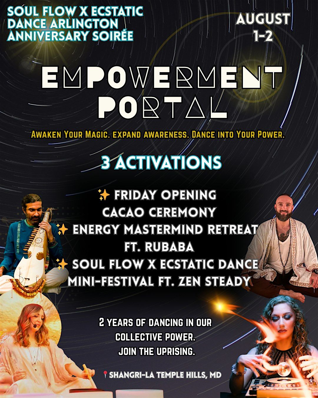 Empowerment Portal: Ecstatic Dance Fest & Energy Mastermind Retreat, 2 August | Event in Temple Hills