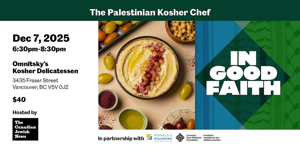 The Palestinian Kosher Chef, 7 December | Event in Vancouver | AllEvents