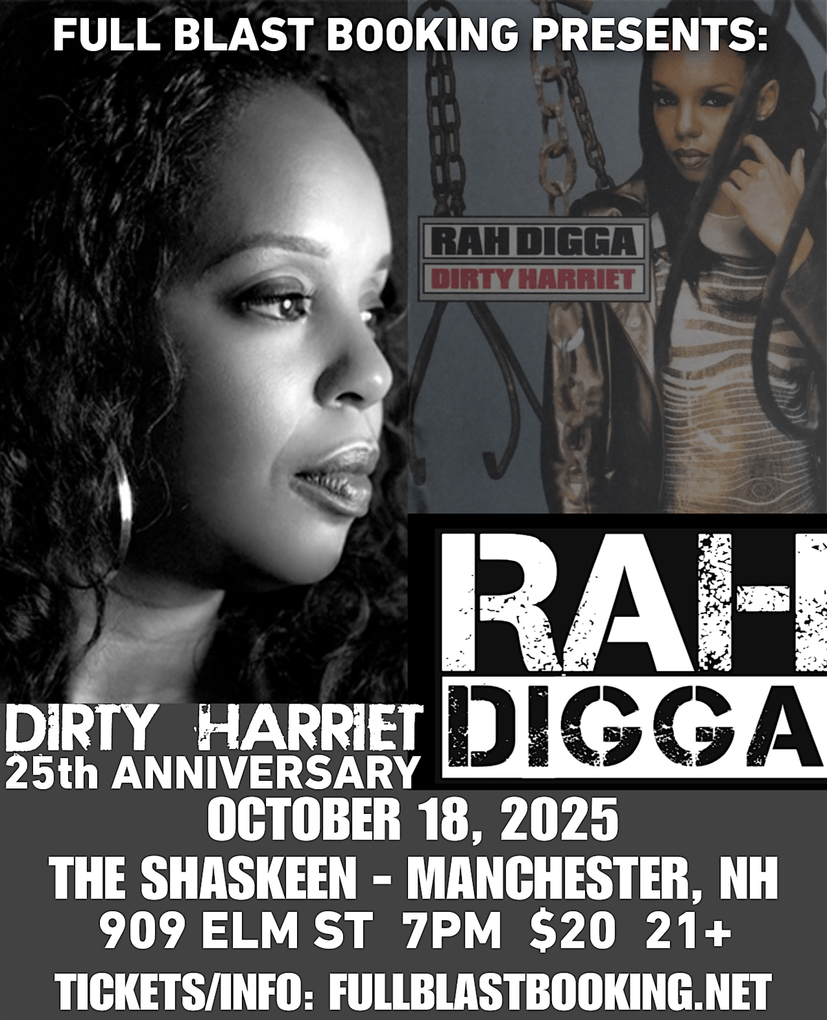 RAH DIGGA- Dirty Harriet 25th Anniversary!  NH, 18 October | Event in Manchester | AllEvents