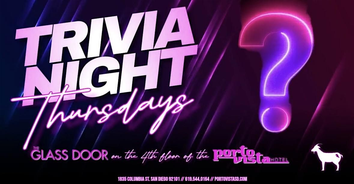 Trivia Night! Presented by The Glassdoor at the Porto Vista Hotel, 28 August | Event in San Diego | AllEvents
