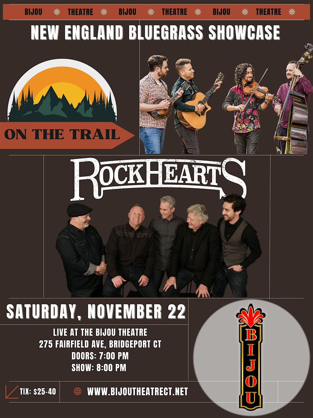 Double Bill:  Rock Hearts & On The Trail, 22 November | Event in Bridgeport | AllEvents